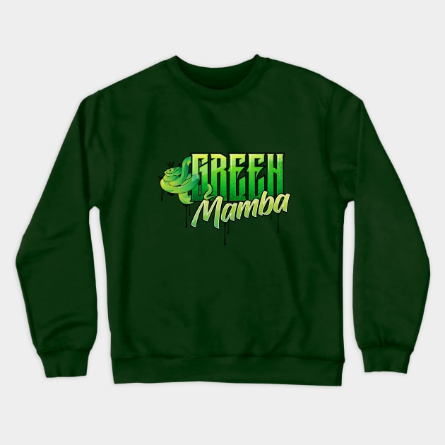 Green Mamba Venomous Snake graffiti urban style Crewneck Sweatshirt by irfankokabi